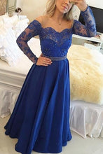 Enthusiastic Full/Long Sleeve Bateau Chiffon Covered Button Prom Dresses