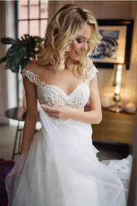Exquisite A-Line Sweetheart Lace Bodice Tulle Wedding Dresses