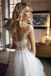 Exquisite A-Line Sweetheart Lace Bodice Tulle Wedding Dresses