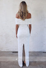 Ivory Off-the-Shoulder Sheath Lace Wedding Dresses