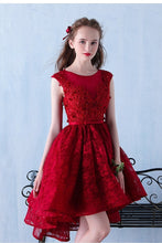 High Low Hi-lo A-line Lace Applique Beading Formal Prom Dresses