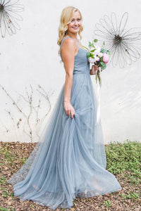 Amazing Chic Tulle Bridesmaid Dresses with Sheer Illusion Sleeves