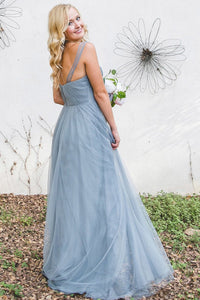 Amazing Chic Tulle Bridesmaid Dresses with Sheer Illusion Sleeves
