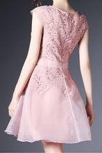 A-line Cap sleeve Short Lace Formal Prom Dresses