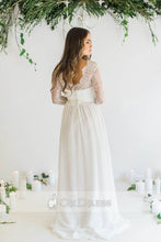 A-line Long Sleeves Sweetheart Chiffon Wedding Dresses