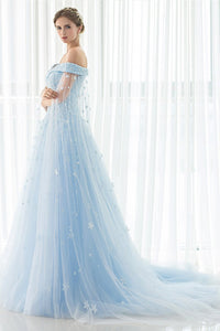 Vintage A-Line Tulle Wedding Dresses with Lace Appliques