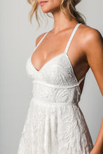 Stunning A-line Spaghetti Straps Split Lace Long Beach Wedding Dresses