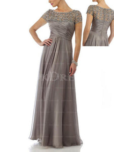 Attractive Beaded Natural Long/Floor-length Bateau Mother Of The Bride Dresses