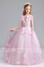 Amazing Ball Gown Scoop Cap Sleeves Tulle Flower Girl Dresses