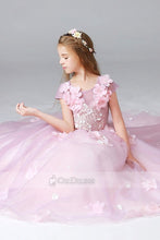 Amazing Ball Gown Scoop Cap Sleeves Tulle Flower Girl Dresses