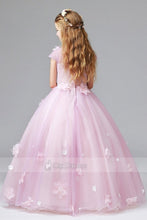 Amazing Ball Gown Scoop Cap Sleeves Tulle Flower Girl Dresses