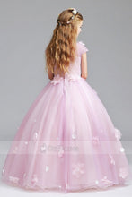 Amazing Ball Gown Scoop Cap Sleeves Tulle Flower Girl Dresses