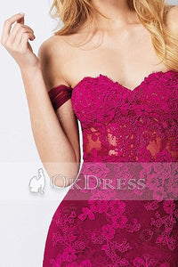 Sexy Trumpet/ Mermaid Off-the-shoulder Split Long Lace Applique Formal Prom Dresses