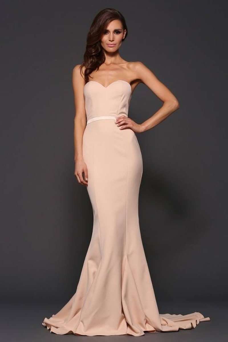 Strapless Trumpet/Mermaid Sweetheart Sleeveless Sweep Train Pearl Pink Prom Dress