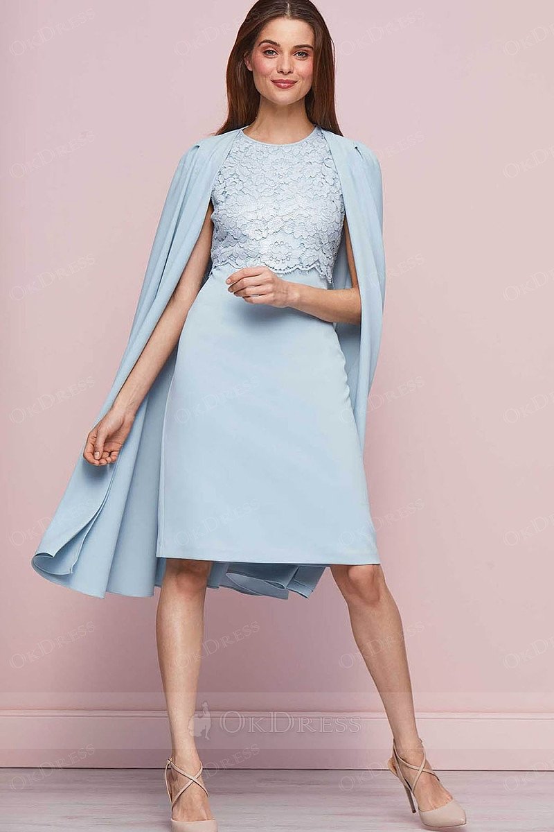 Sleeveless Mother of the Bride Dresses with Cape Outfit – Okeydress