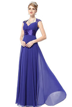 OKdress Chiffon Long Royal Blue Formal Prom Dress