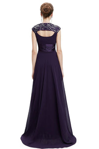 OKdress Chiffon Long Grape Formal Prom Dress