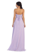 OKDRESS Strapless A-line Sweetheart Long Chiffon Lace-up Lilac Bridesmaids Dresses