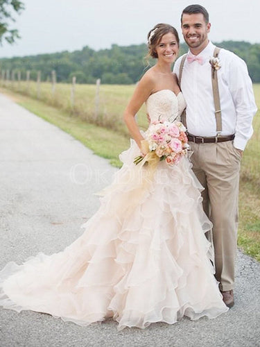 Shimmering Natural Ball Gown Wedding Dresses