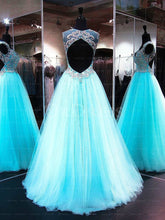 Delicate Crystal Detailing Zipper Natural Prom Dresses