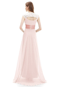 OKdress Chiffon Long Pearl Formal Prom Dress