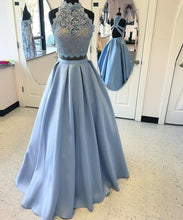 Ball Gown Sleeveless Criss-cross Beading Long Satin Prom Dresses