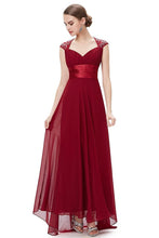 OKdress Chiffon Long Burgundy Formal Prom Dress