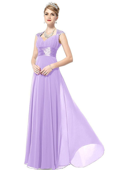 OKdress Chiffon Long Lilac Formal Prom Dress