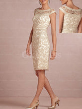 Tactile Natural Zipper Knee-length Appliqued Mother Of The Bride Dresses