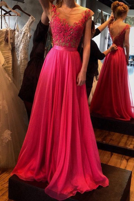 Nectarean Floor-length A-line Sleeveless Beading Long Prom Dresses