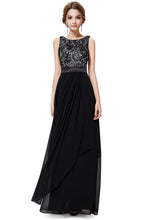 Black A-line Floor-length Sleeveless Evening Gown 2019