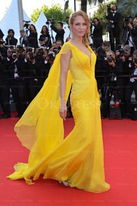 Yellow Sophisticated Sleeveless Zipper A-line/Princess Celebrity Dresses