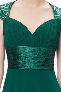 OKdress Chiffon Long Dark Green Formal Prom Dress