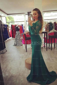 Sophisticated Off The Shoulder Long Sleeves Sweep Train Trumpet/Mermaid Prom Dresses