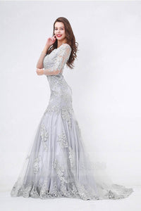 Floor-length Mermaid Evening Dress with Appliques