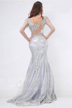 Floor-length Mermaid Evening Dress with Appliques