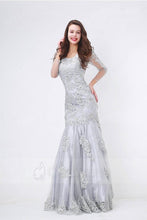 Floor-length Mermaid Evening Dress with Appliques