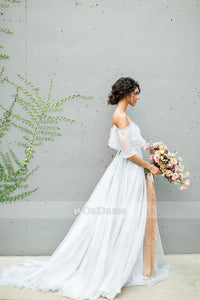 A-line/Princess Sweetheart Sweep Train Wedding Dresses