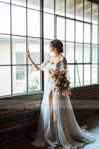 A-line/Princess Sweetheart Sweep Train Wedding Dresses